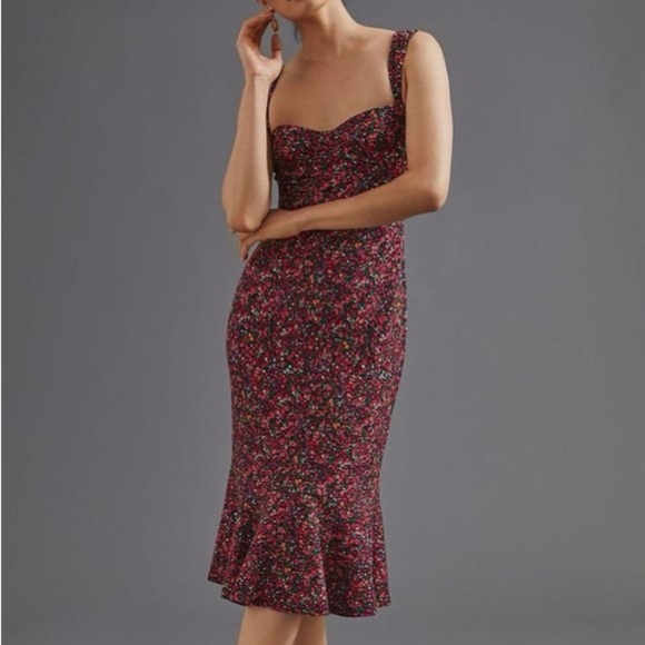 NWT Anthropologie Hutch Sleeveless Sweetheart Floral Midi Dress - Picture 1 of 15